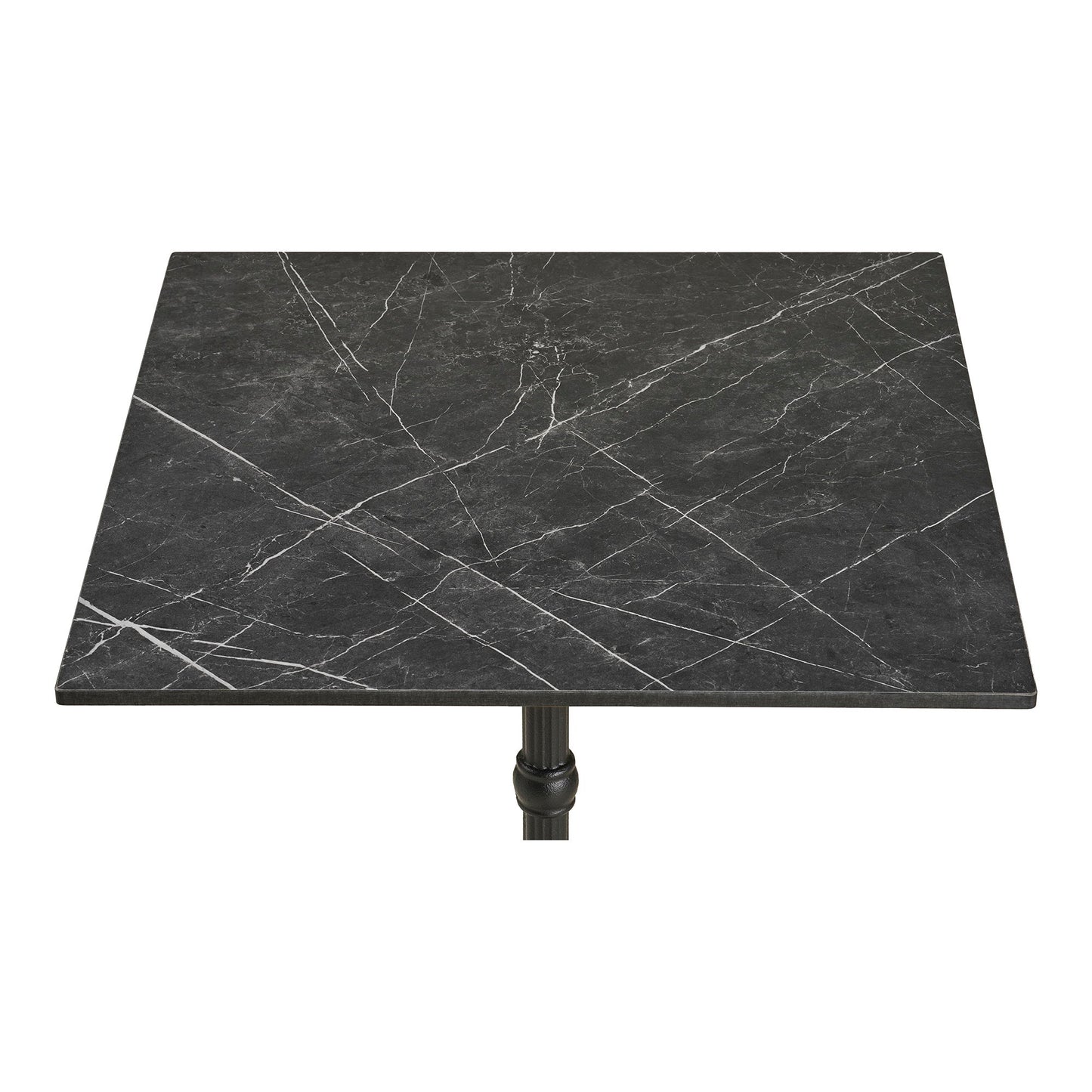 Cafébord - Cafébord, Marmor Look Bordplade, Mørkegrå, Sorte Ben, Aluminium 60X60X73 Cm ⎮ 5713917039036 ⎮ 7501182