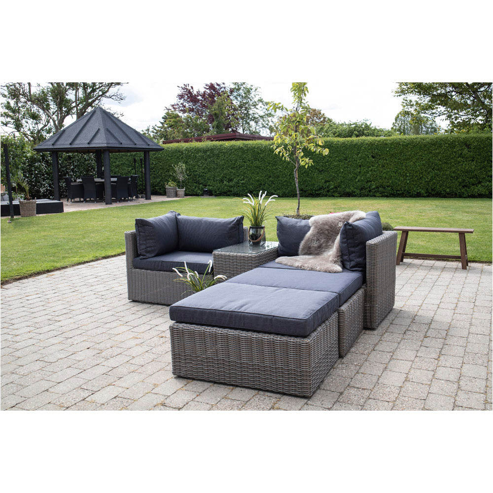 Rossi Loungesæt - Loungesæt I Polyrattan, Kubu Grå, Inkl. Hynder ⎮ 5713917001149 ⎮ 7701010