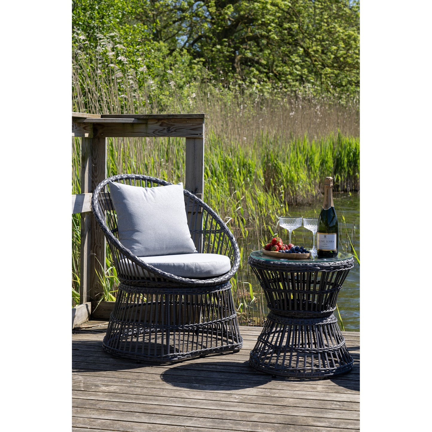 Natal Loungesæt - Loungesæt, Rattan, Grå, Inkl. Hynder ⎮ 5713917027941 ⎮ 7701030