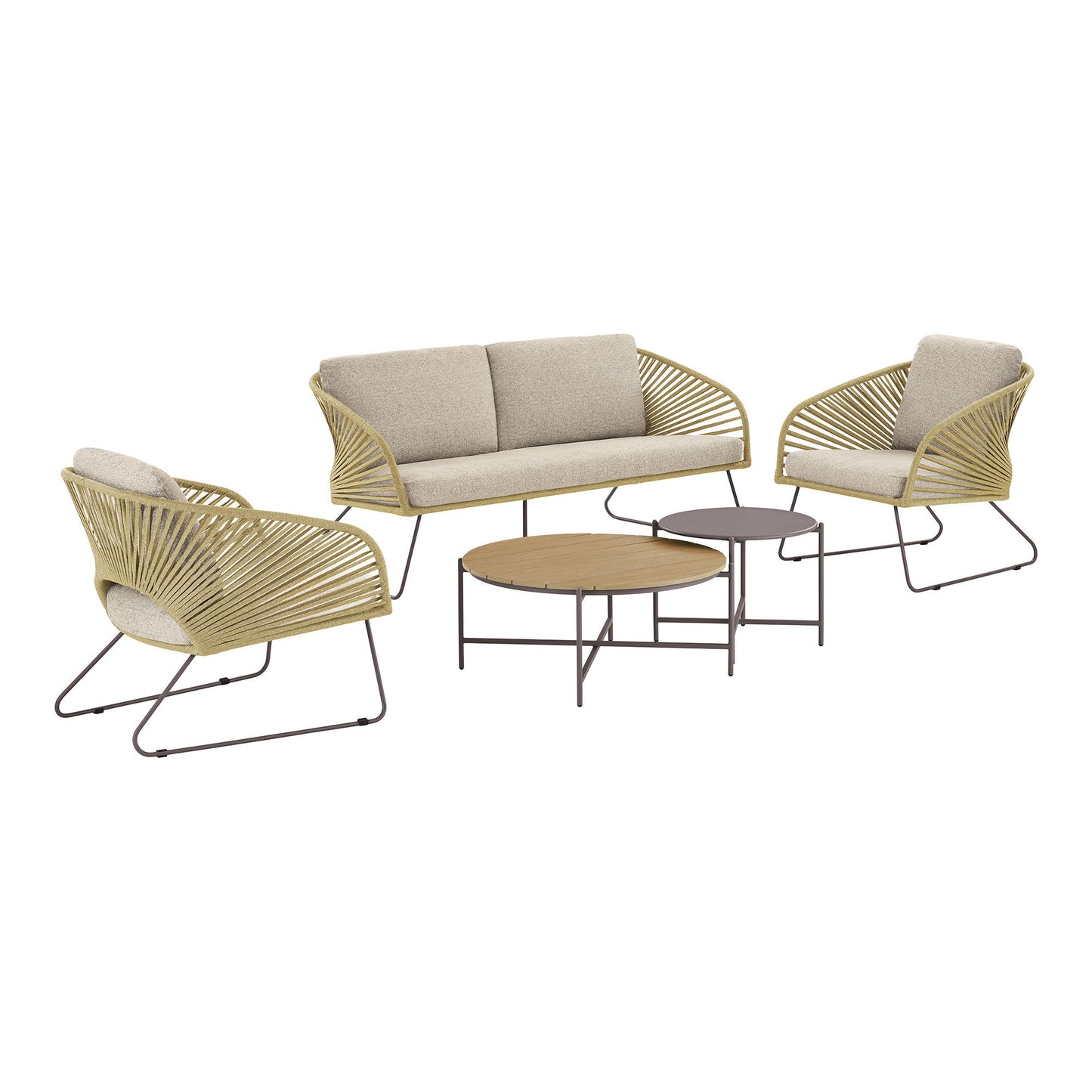 Novella Loungesæt - Loungesæt, Stål, Beige, Sand, Inkl. Hynder ⎮ 5713917034833 ⎮ 7701046