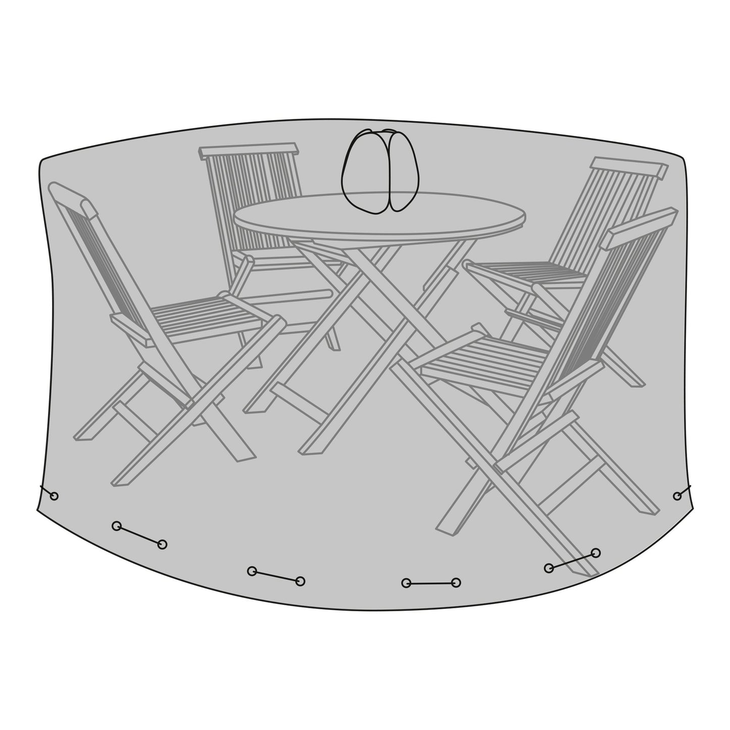 Luksus Overtræk - Luksus Overtræk Til Rundt Bord 180 Cm Med 4 Stole, 210G/M2 600D Polyester Pu Behandlet, Vandafvisende, Sort ⎮ 5713917026647 ⎮ 7701075