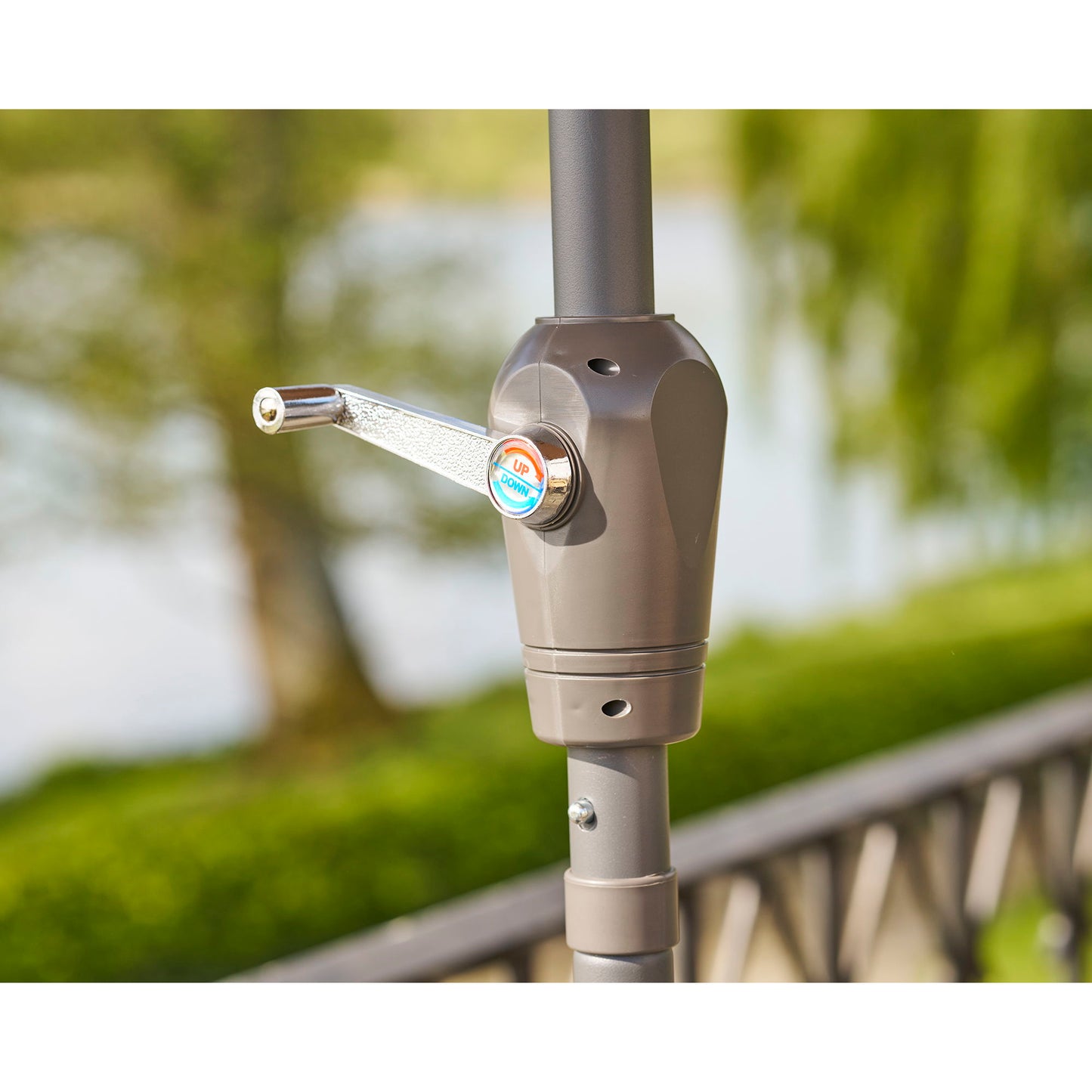 Houston Parasol - Parasol Med Hejs Og Tilt, Metalstok, Sand, Ø300 Cm ⎮ 5713917029402 ⎮ 7701155