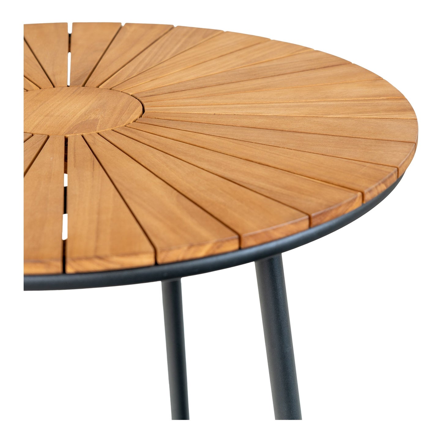Cleveland Spisebord - Spisebord, Teak Bordplade, Natur, Sorte Ben Ø130X74 Cm ⎮ 5713917026272 ⎮ 7801180