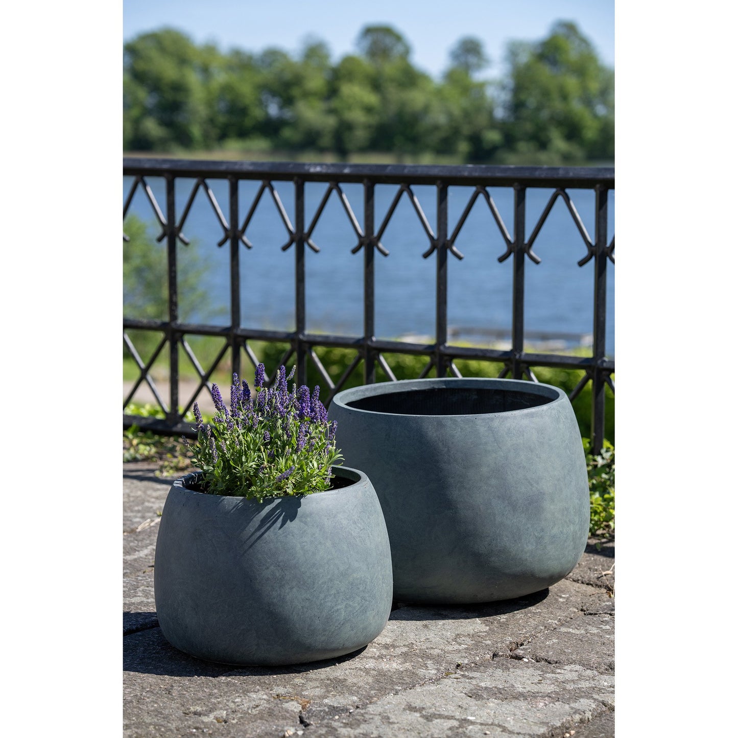 Stanbury Krukker - Krukker, Fiberclay, Drænhul I Bunden, Sort/Grøn Sæt Af 2 ⎮ 5713917028740 ⎮ 9001154