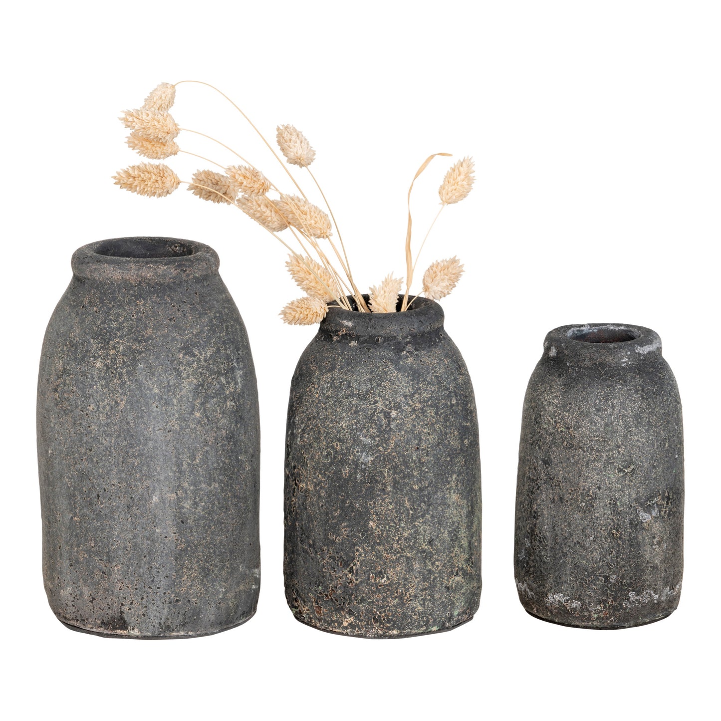 Velas Dekorationsvaser - Dekorationsvaser, Terracotta, Mørkegrå, Sæt Af 3 ⎮ 5713917015436 ⎮ 9001530