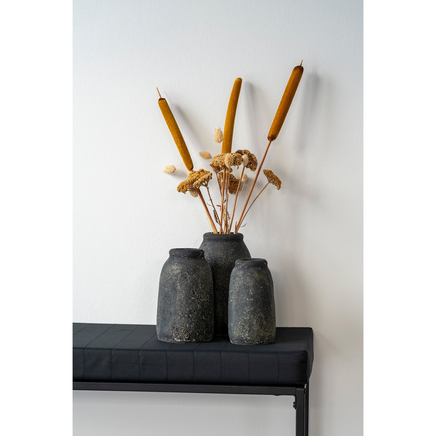 Velas Dekorationsvaser - Dekorationsvaser, Terracotta, Mørkegrå, Sæt Af 3 ⎮ 5713917015436 ⎮ 9001530