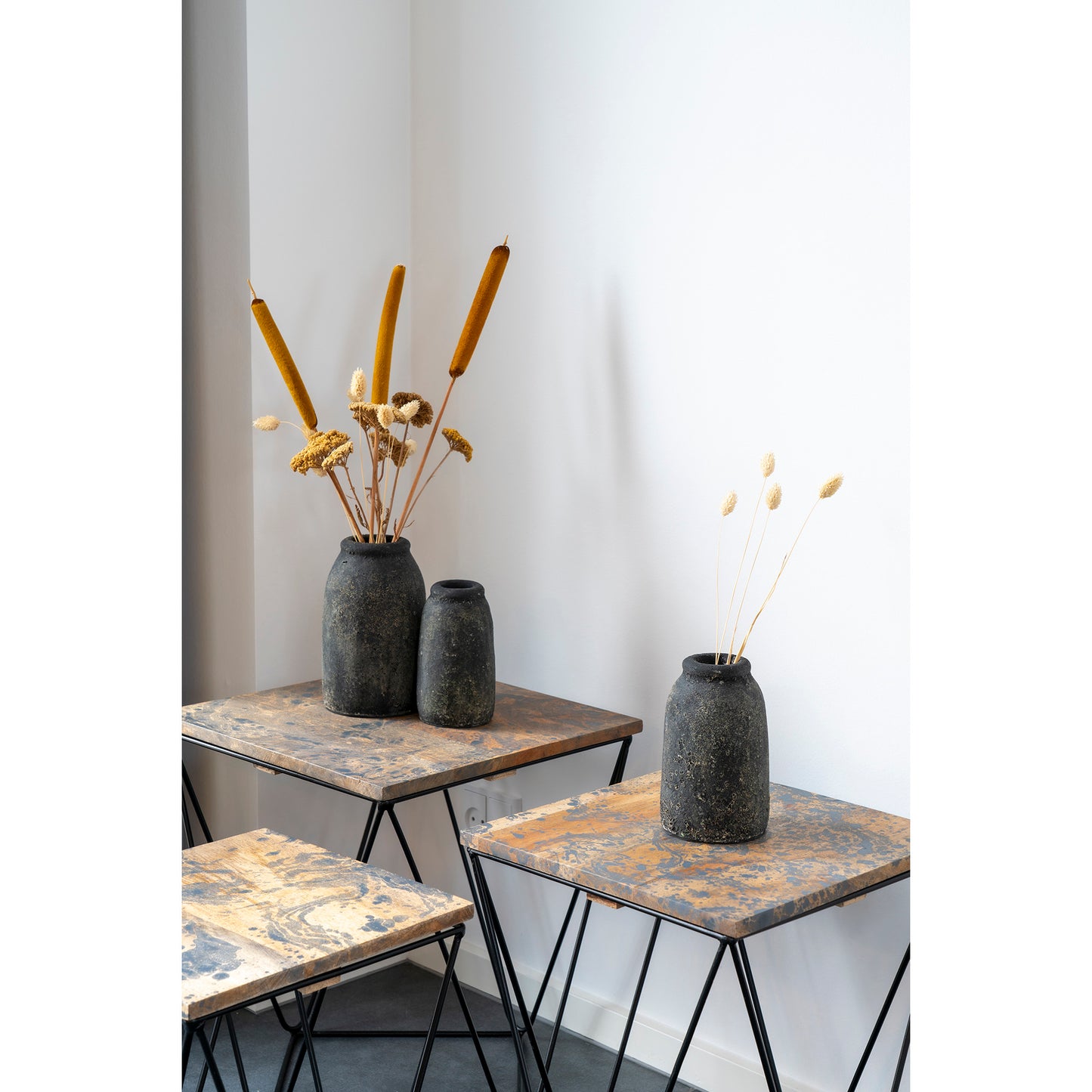 Velas Dekorationsvaser - Dekorationsvaser, Terracotta, Mørkegrå, Sæt Af 3 ⎮ 5713917015436 ⎮ 9001530