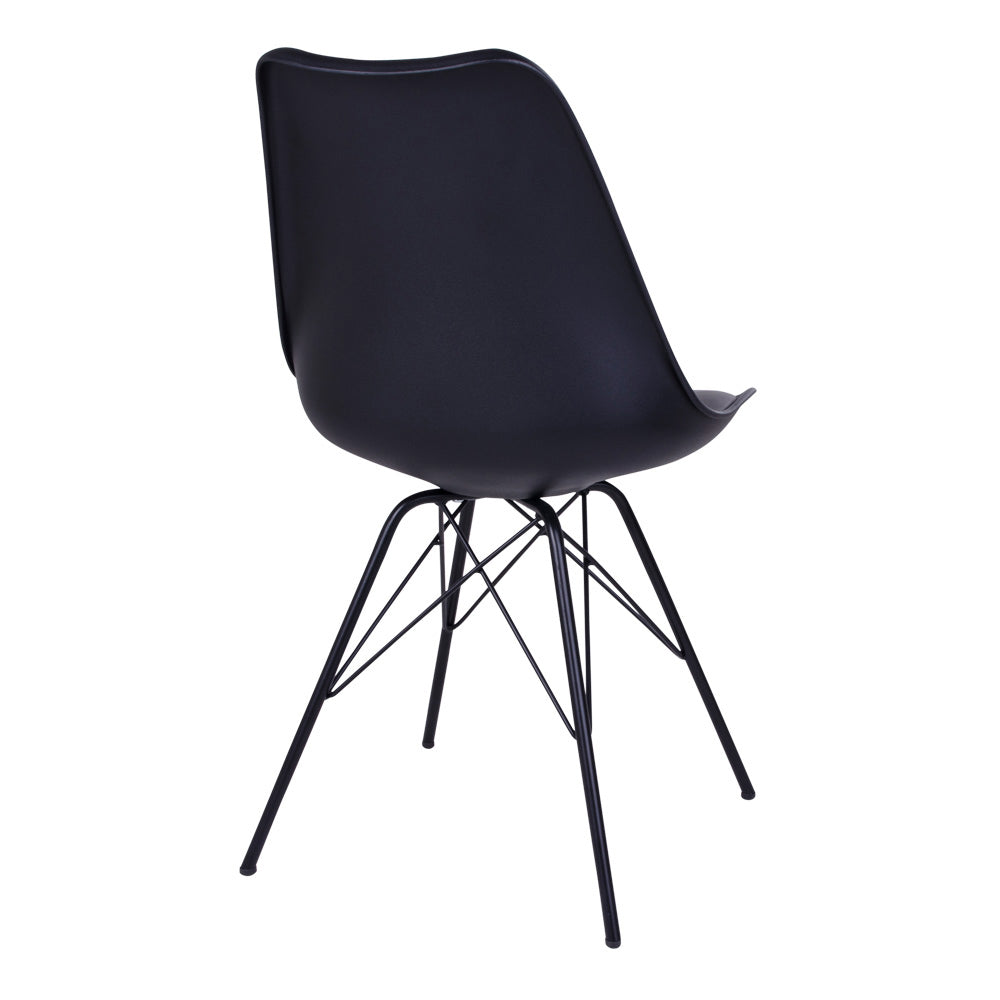 Oslo Spisebordsstol - Spisebordsstol, Sort Med Sorte Ben ⎮ Sæt af 2 stk. ⎮ 5713917002955 ⎮ 1001001 