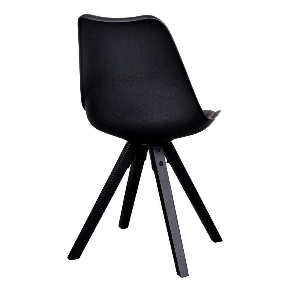 Bergen Spisebordsstol - Spisebordsstol, Sort Med Sorte Træben ⎮ Sæt af 2 stk. ⎮ 5713917002917 ⎮ 1001023 