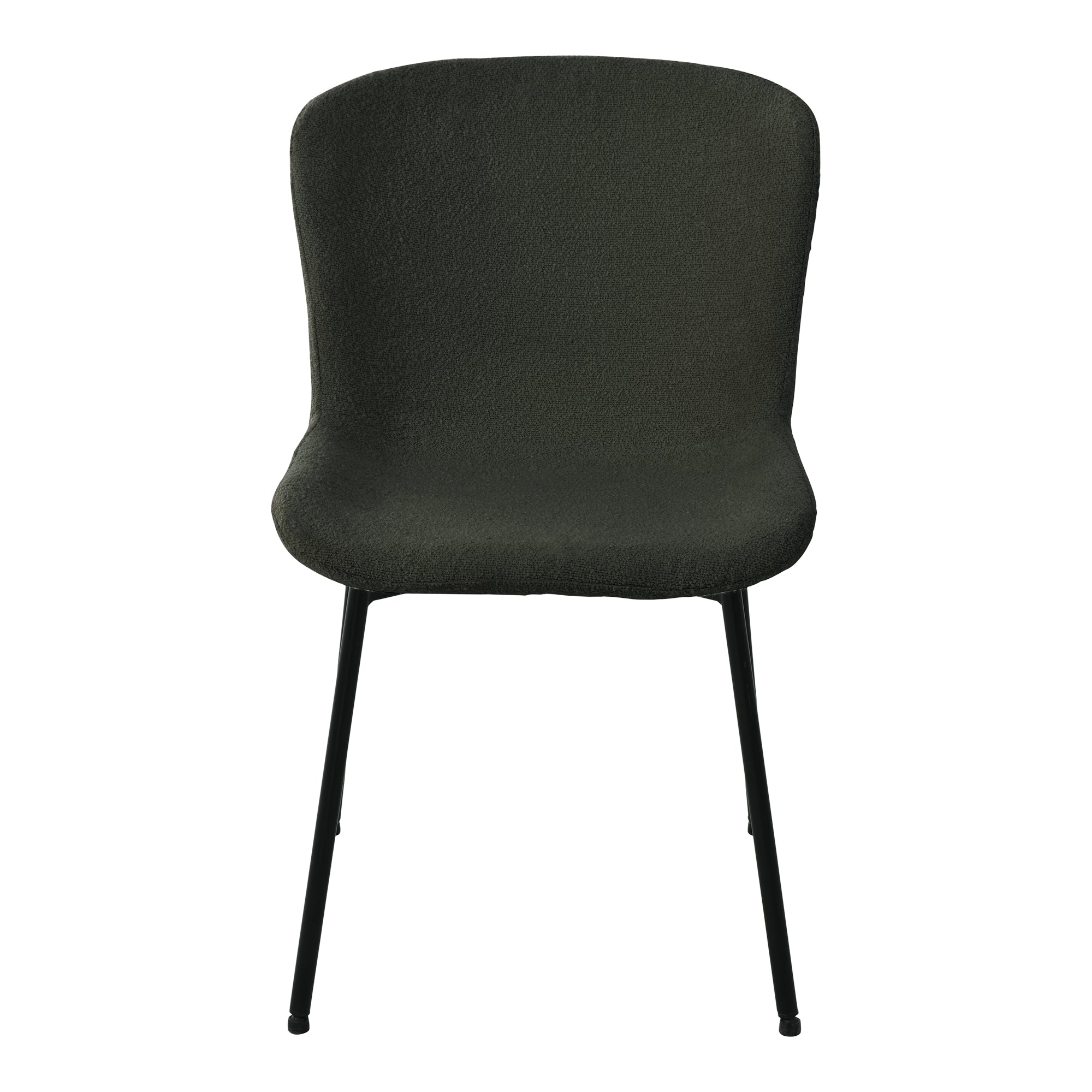 Maceda Spisebordsstol - Spisebordsstol I Bouclé, Mørkegrøn Med Sorte Ben ⎮ Sæt af 2 stk. ⎮ 5713917027163 ⎮ 1001137 