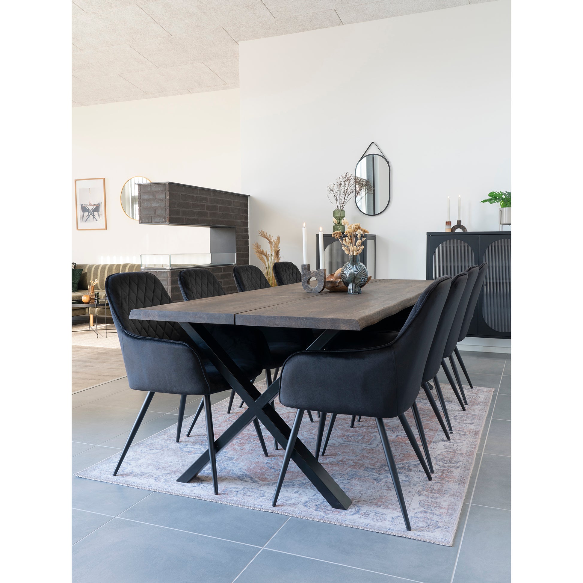 Harbo Spisebordsstol - Spisebordsstol, Velour, Sort, Sorte Ben, Hn1207 ⎮ Sæt af 2 stk. ⎮ 5713917017676 ⎮ 1001159 