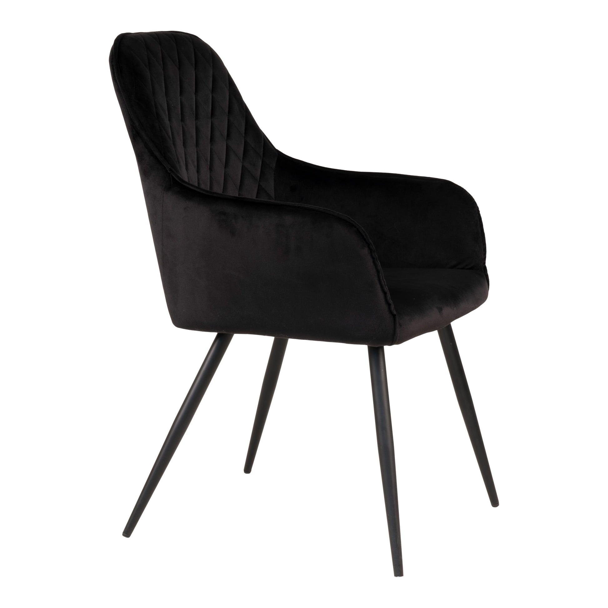 Harbo Spisebordsstol - Spisebordsstol, Velour, Sort, Sorte Ben, Hn1207 ⎮ Sæt af 2 stk. ⎮ 5713917017676 ⎮ 1001159 