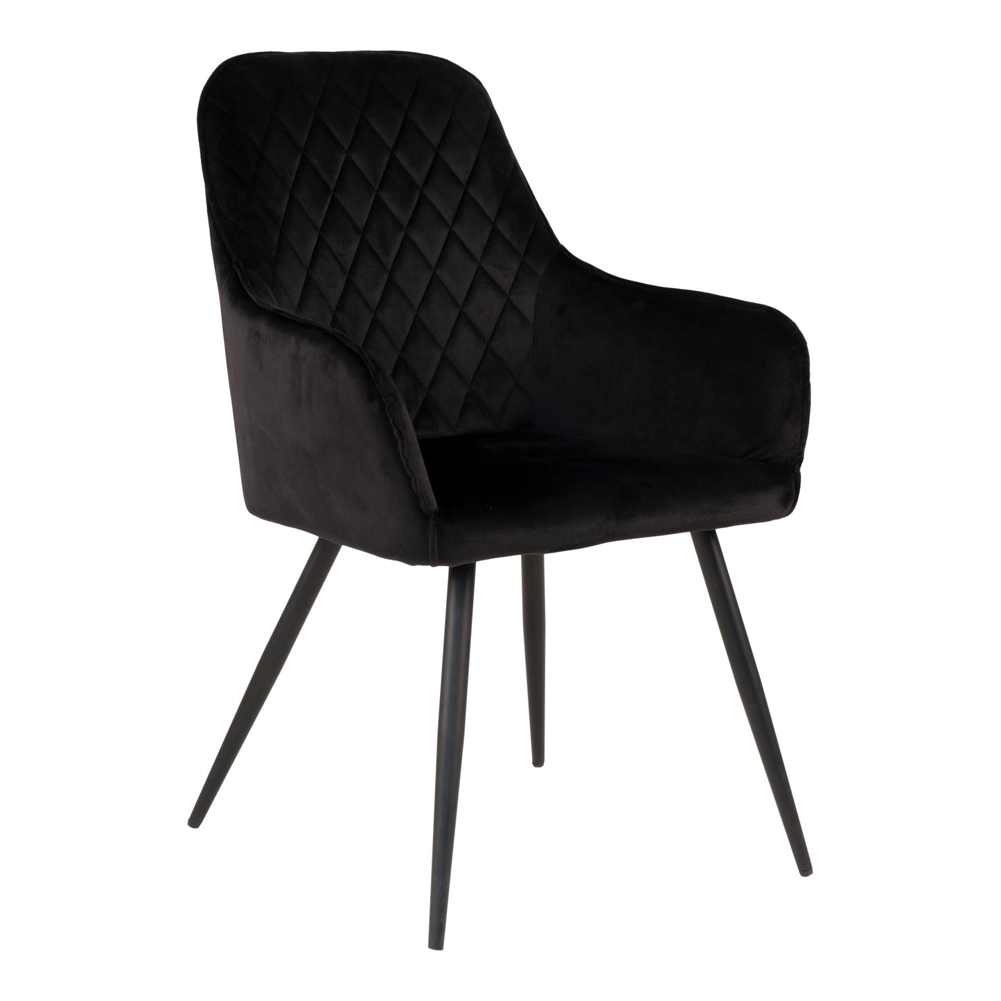 Harbo Spisebordsstol - Spisebordsstol, Velour, Sort, Sorte Ben, Hn1207 ⎮ Sæt af 2 stk. ⎮ 5713917017676 ⎮ 1001159 