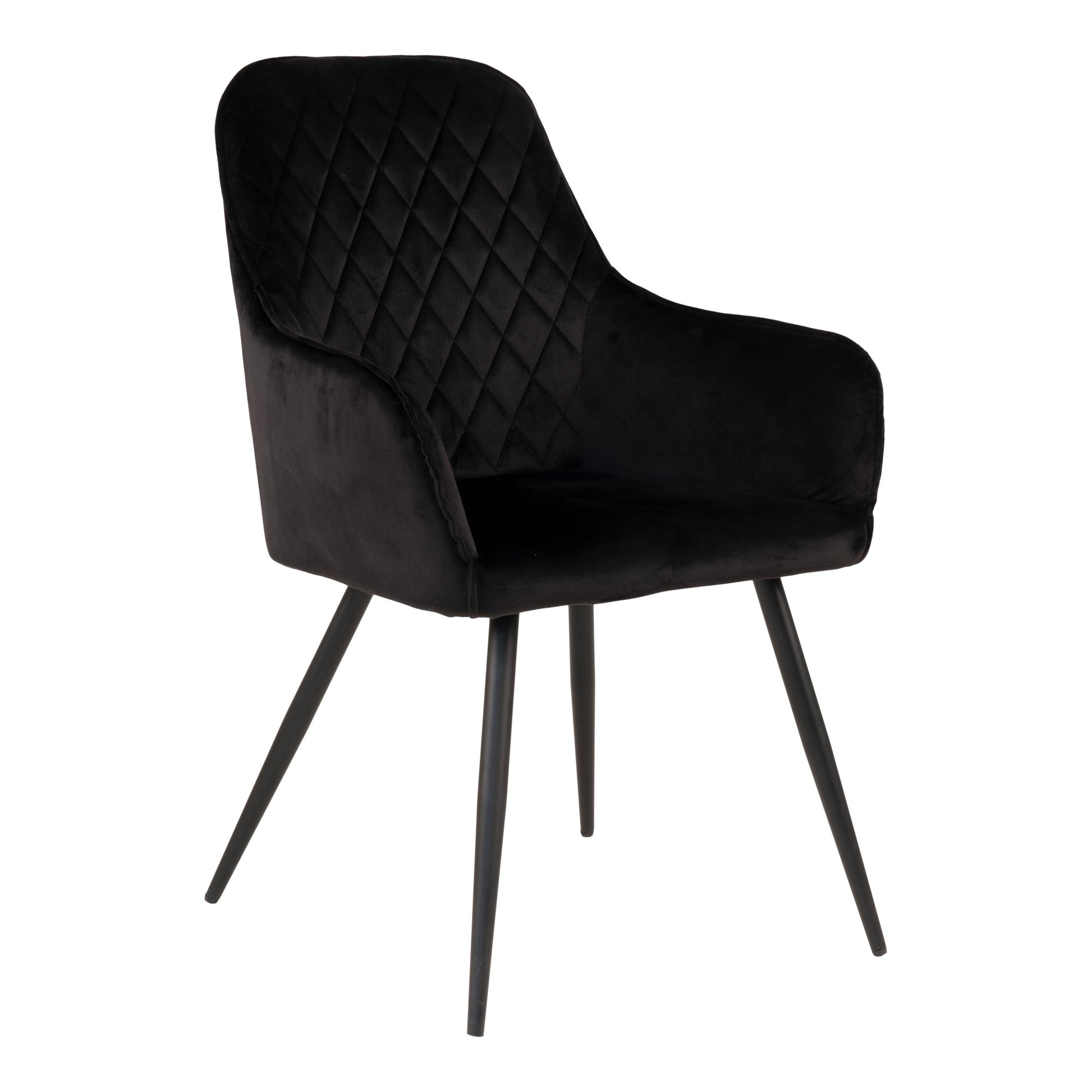 Harbo Spisebordsstol - Spisebordsstol, Velour, Sort, Sorte Ben, Hn1207 ⎮ Sæt af 2 stk. ⎮ 5713917017676 ⎮ 1001159 