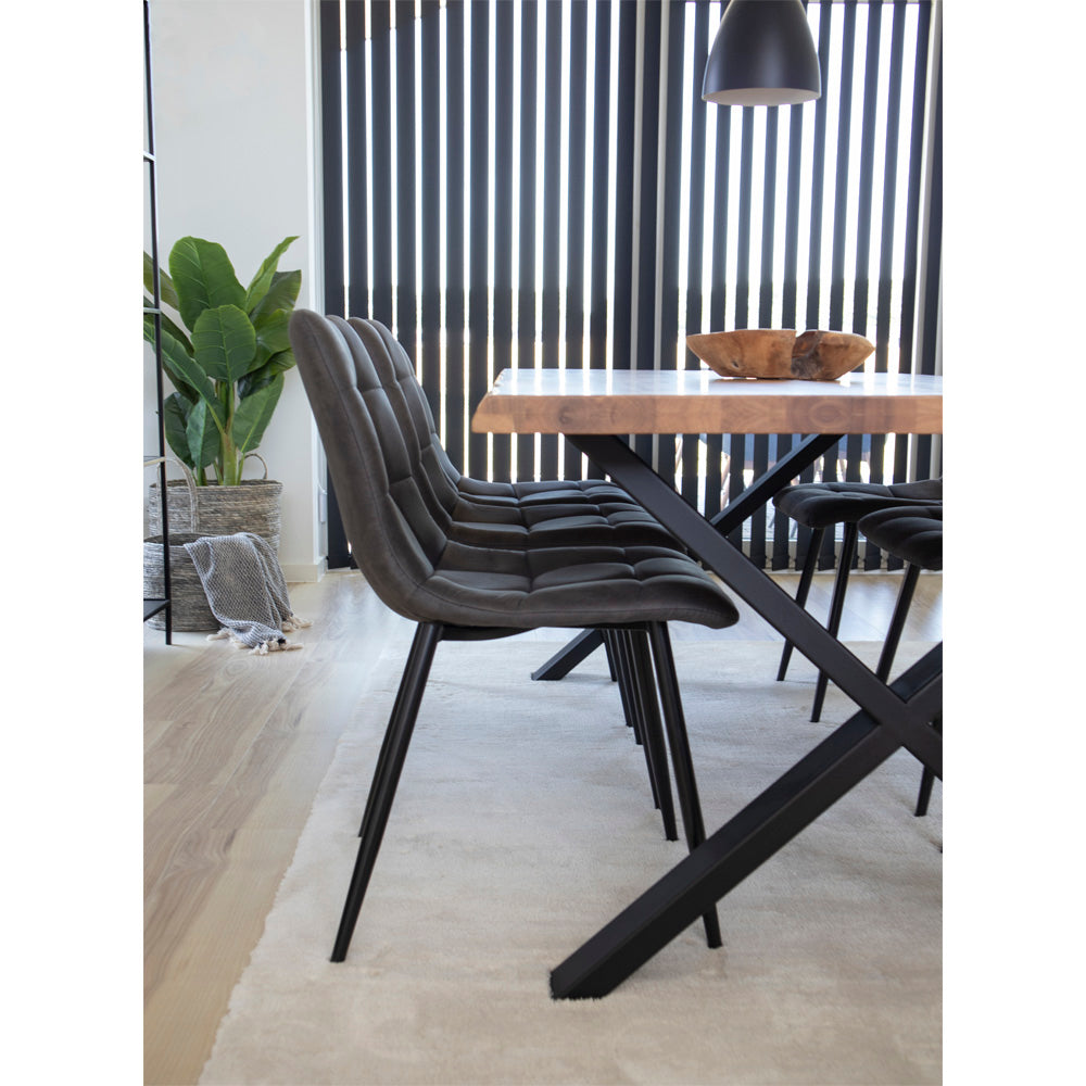 Middelfart Spisebordsstol - Spisebordsstol I Microfiber, Mørkegrå Med Sorte Ben, Hn1229 ⎮ Sæt af 2 stk. ⎮ 5713917000449 ⎮ 1001192 