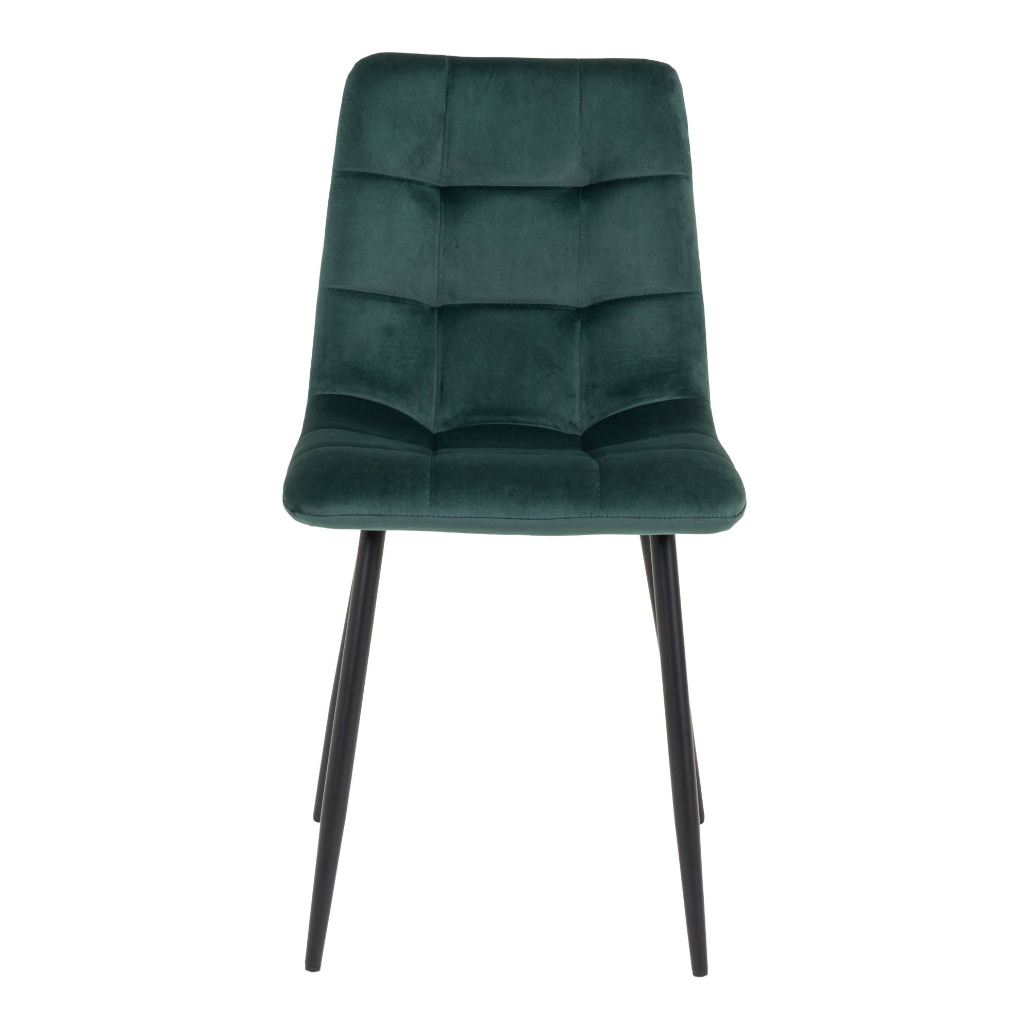 Middelfart Spisebordsstol - Spisebordsstol I Velour, Mørkegrøn Med Sorte Ben ⎮ Sæt af 2 stk. ⎮ 5713917007516 ⎮ 1001195 