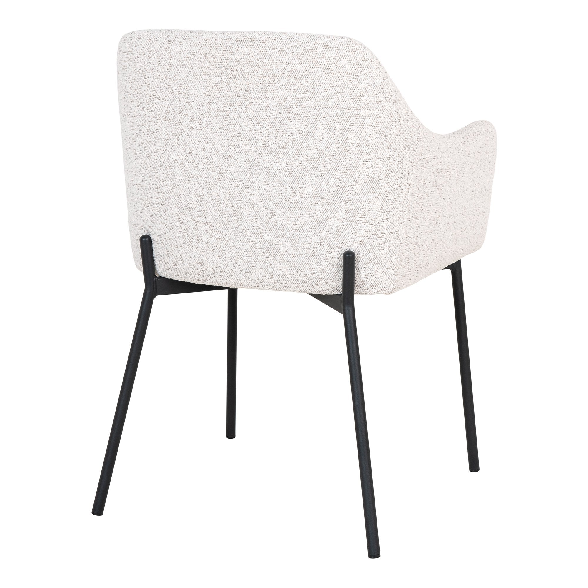 Melilla Spisebordsstol - Spisebordsstol, Hvid Bouclé Med Sorte Ben, Hn1270 ⎮ Sæt af 2 stk. ⎮ 5713917027538 ⎮ 1001215 
