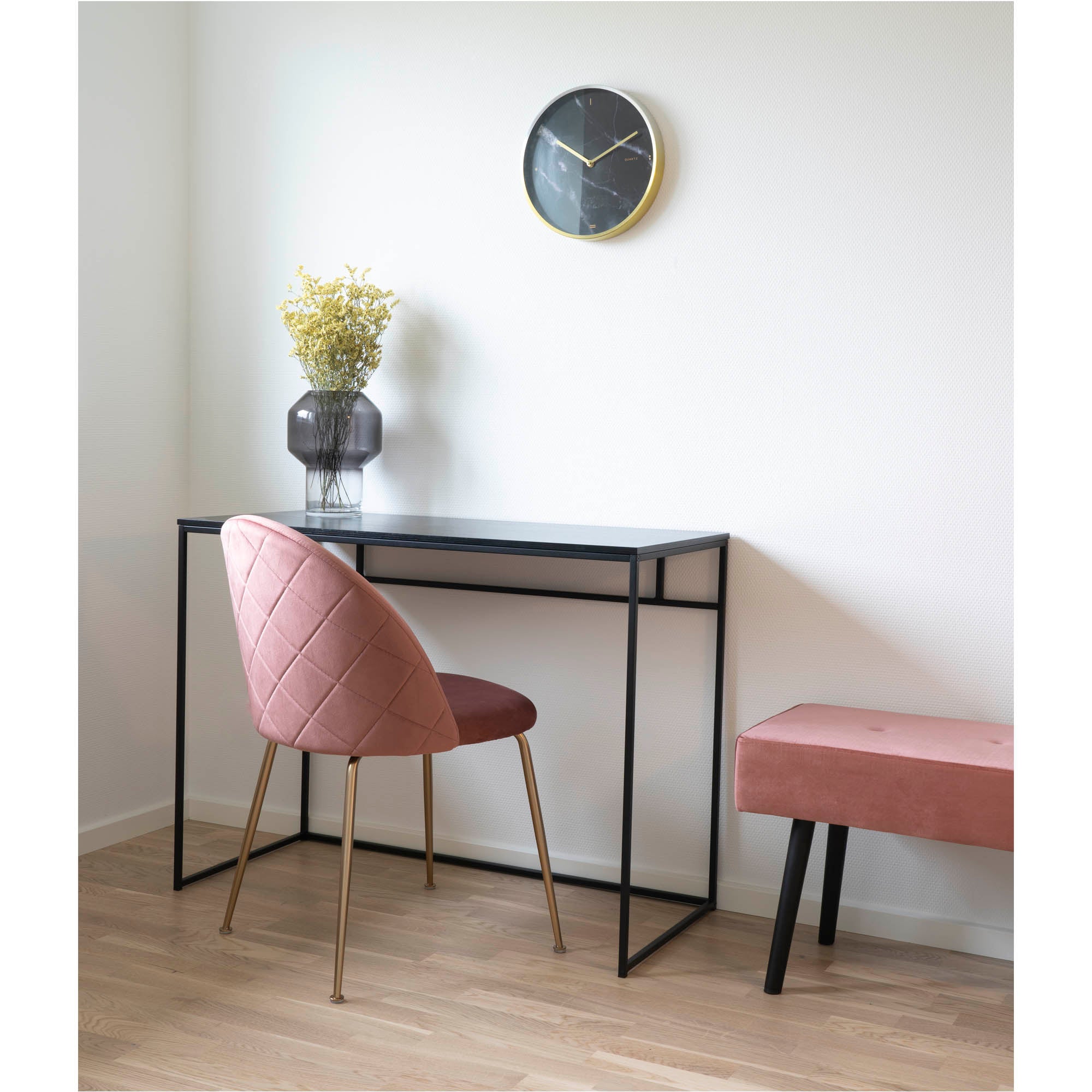 Geneve Spisebordsstol - Spisebordsstol I Velour, Rosa Med Ben I Messing Look, Hn1214 ⎮ Sæt af 2 stk. ⎮ 5713917001477 ⎮ 1001250 