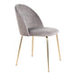 Geneve Spisebordsstol - Spisebordsstol, Velour, Grå, Messing Look Ben Hn1213 ⎮ Sæt af 2 stk. ⎮ 5713917002177 ⎮ 1001252 