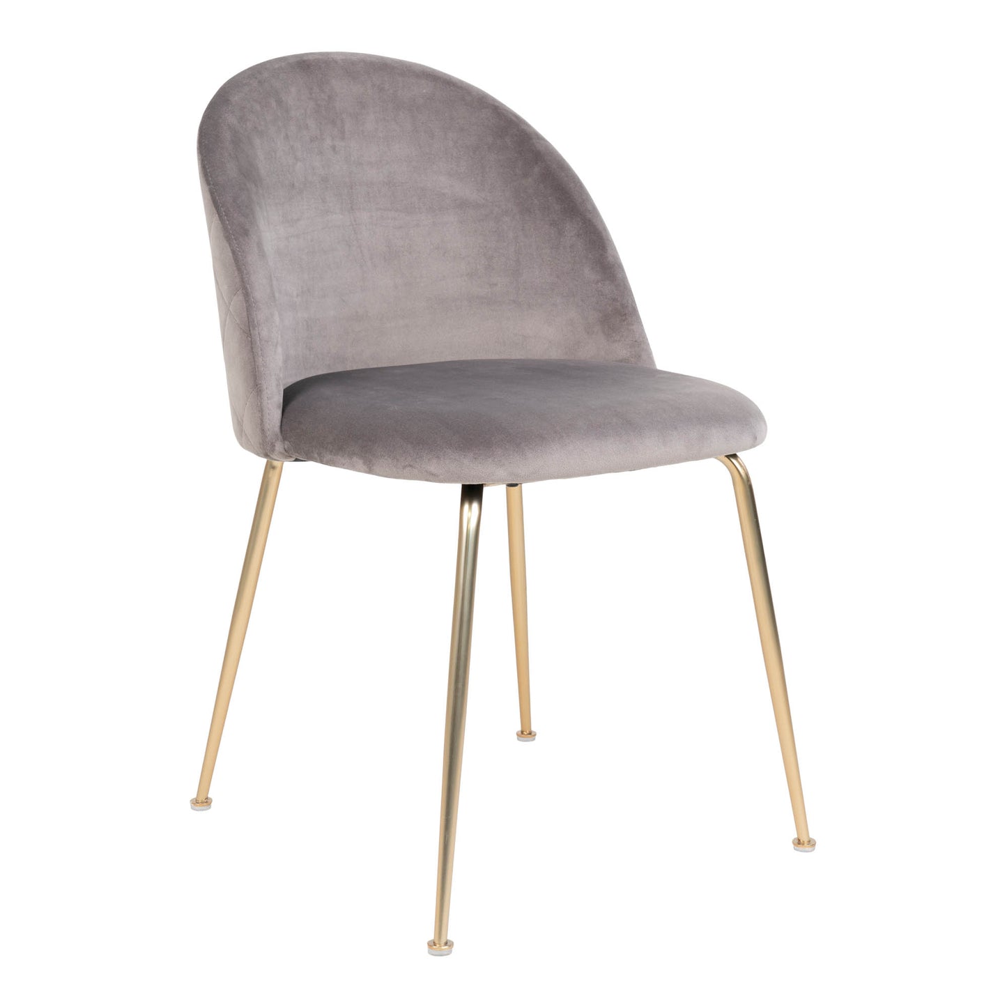 Geneve Spisebordsstol - Spisebordsstol, Velour, Grå, Messing Look Ben Hn1213 ⎮ Sæt af 2 stk. ⎮ 5713917002177 ⎮ 1001252 