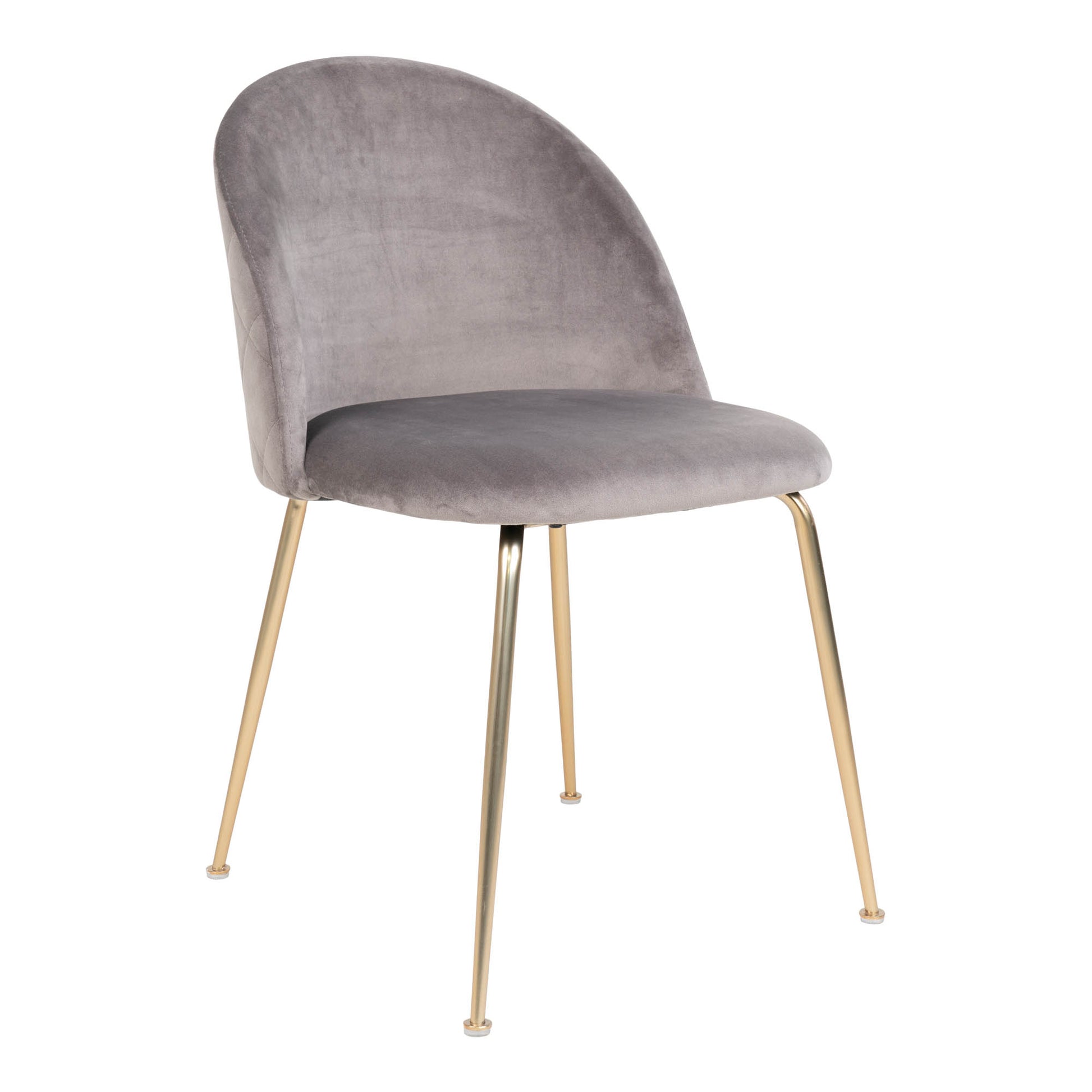 Geneve Spisebordsstol - Spisebordsstol, Velour, Grå, Messing Look Ben Hn1213 ⎮ Sæt af 2 stk. ⎮ 5713917002177 ⎮ 1001252 