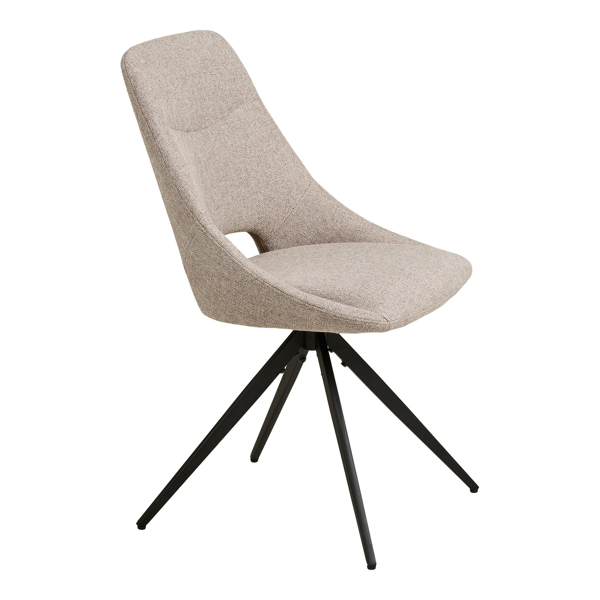 Dokka Spisebordsstol - Spisebordsstol Med Drejefod, Sand, Sorte Ben Hn1088 ⎮ Sæt af 2 stk. ⎮ 5713917036943 ⎮ 1001470 