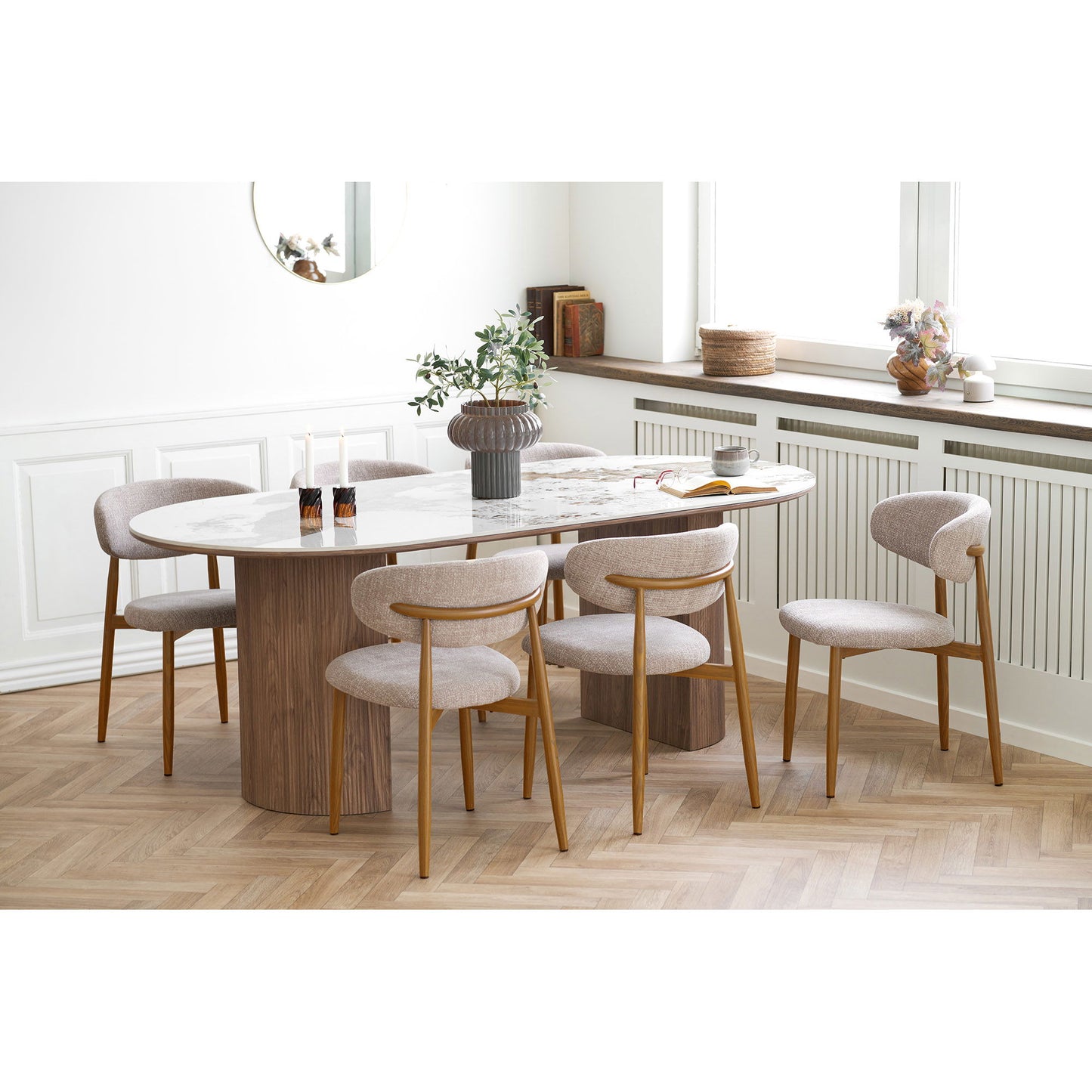 Levanto Spisebordsstol - Spisebordsstol, Sand, Trælook Ben, Eg Hn1302 ⎮ Sæt af 2 stk. ⎮ 5713917038244 ⎮ 1001475 