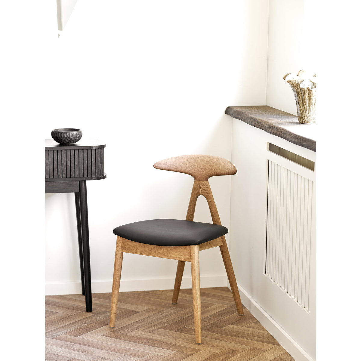 Lanuza Spisebordsstol - Spisebordsstol, Eg/Pu, Natur/Sort ⎮ Sæt af 2 stk. ⎮ 5713917048038 ⎮ 1001505 