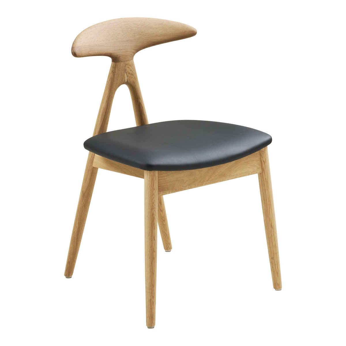Lanuza Spisebordsstol - Spisebordsstol, Eg/Pu, Natur/Sort ⎮ Sæt af 2 stk. ⎮ 5713917048038 ⎮ 1001505 