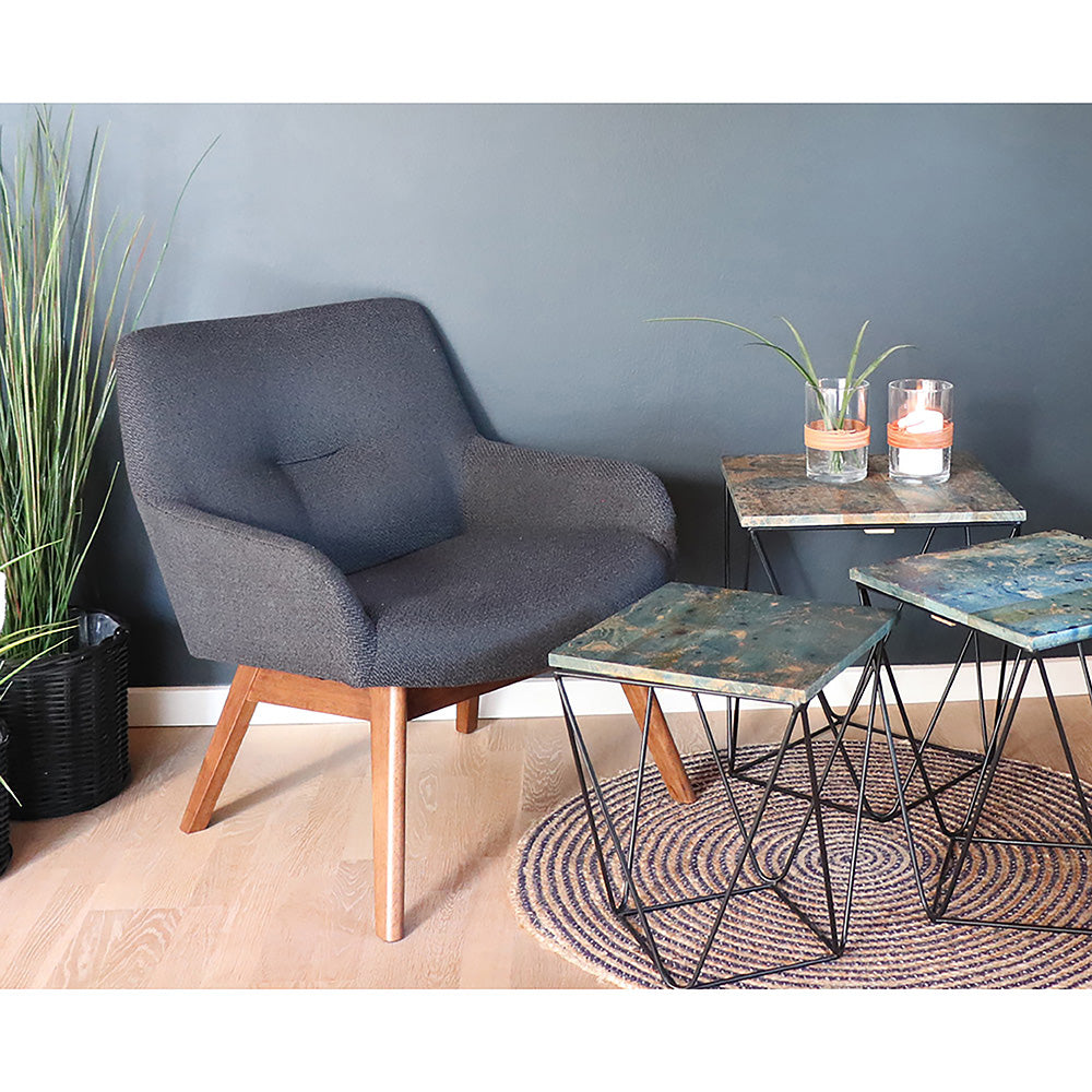 London Loungestol - Loungestol, Mørkeblå Med Valnød Ben, Hn1277 ⎮ 5713917008698 ⎮ 1101061 