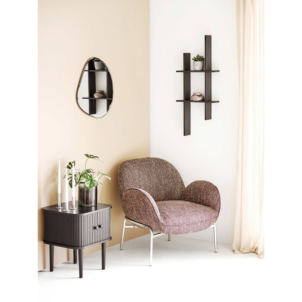 Zomba Loungestol - Loungestol, Brun Mix, Krom Ben Hn1352 ⎮ 5713917046669 ⎮ 1101075 