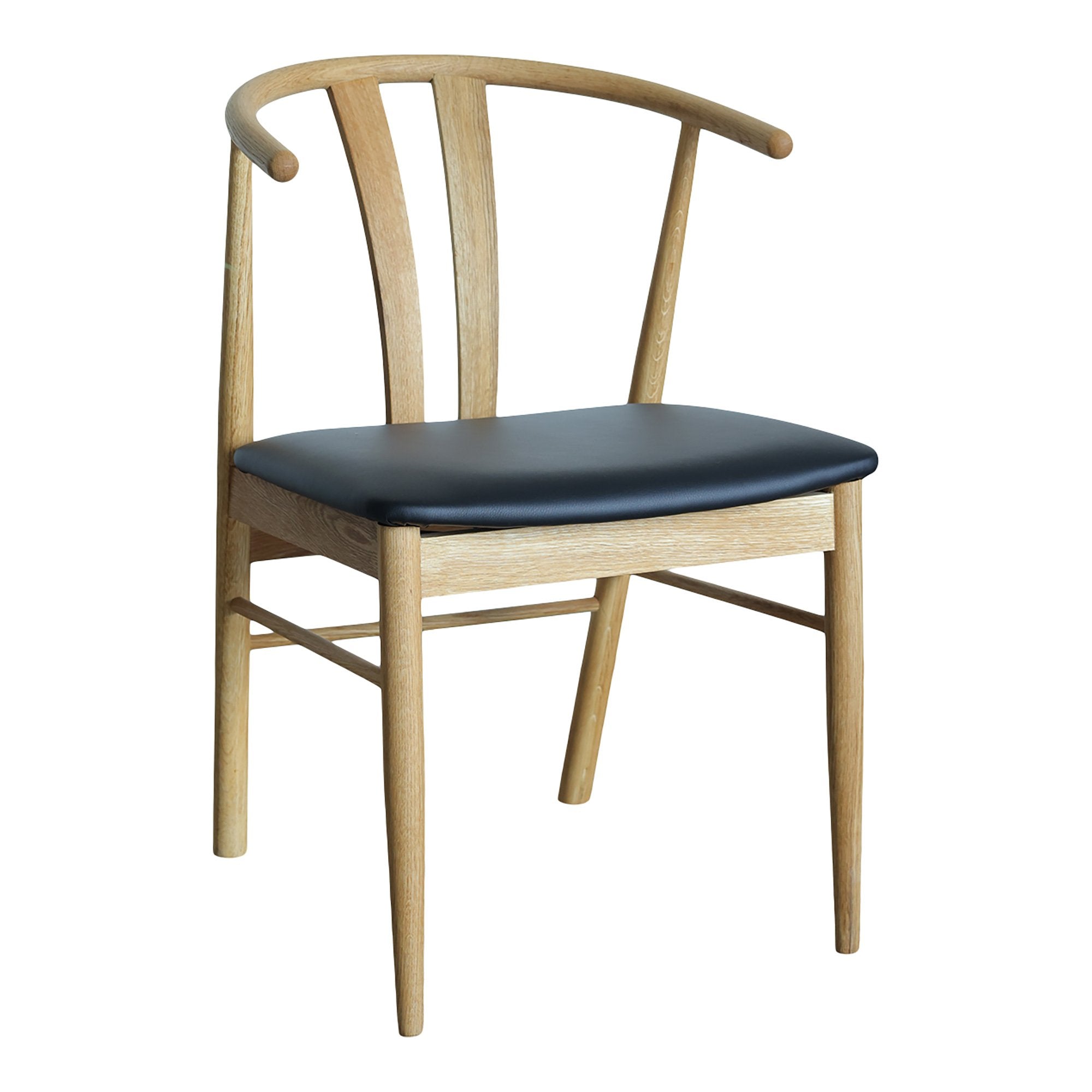 Artenara Spisebordsstol - Spisebordsstol, Egetræ Med Pu Sæde, Natur/Sort ⎮ Sæt af 2 stk. ⎮ 5713917030002 ⎮ 1101311 