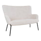 Glasgow Sofa - 2 Personers Sofa I Kunstig Lammeskind, Hvid Med Sorte Ben, Hn1090 ⎮ 5713917007677 ⎮ 1301176 