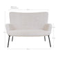 Glasgow Sofa - 2 Personers Sofa I Kunstig Lammeskind, Hvid Med Sorte Ben, Hn1090 ⎮ 5713917007677 ⎮ 1301176 