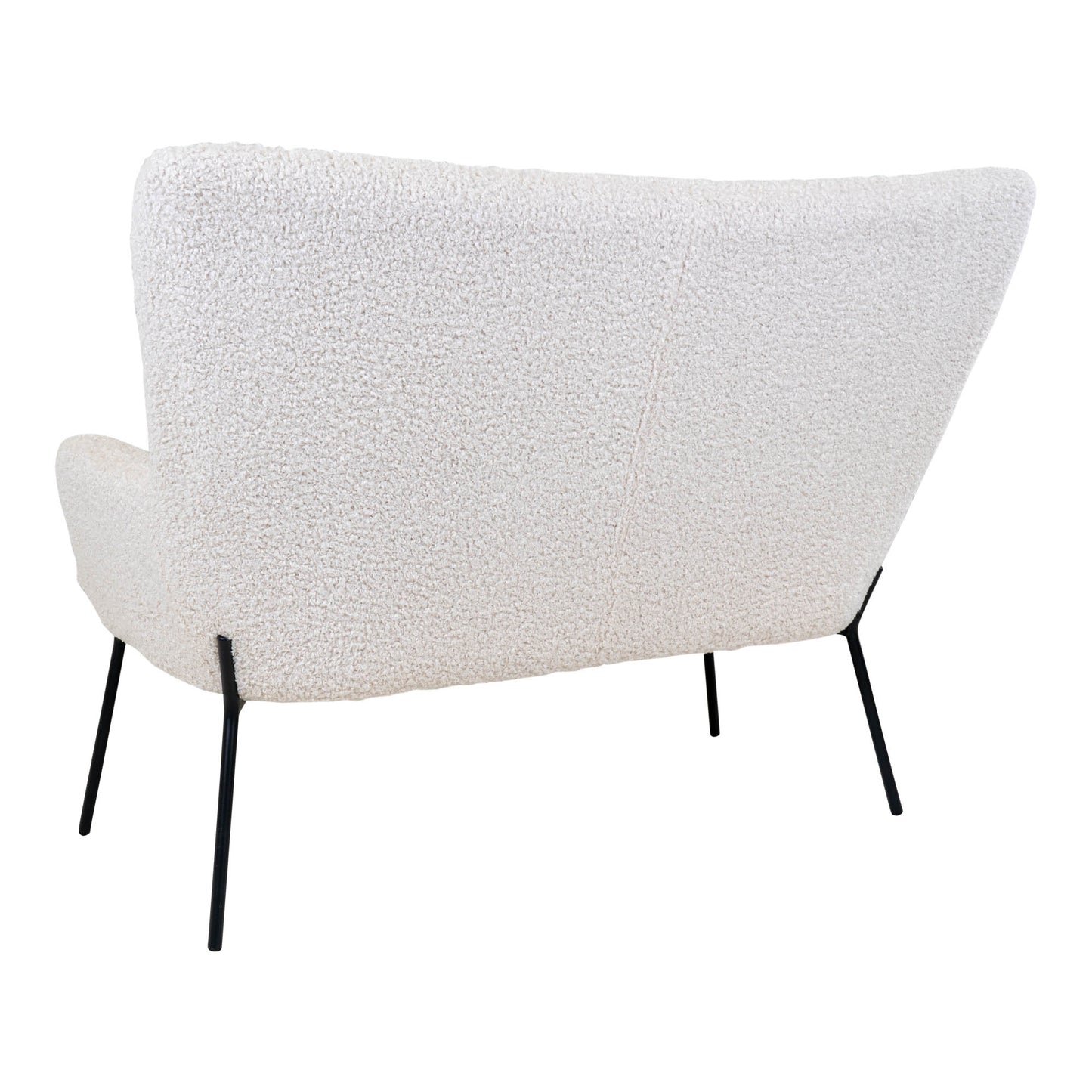 Glasgow Sofa - 2 Personers Sofa I Kunstig Lammeskind, Hvid Med Sorte Ben, Hn1090 ⎮ 5713917007677 ⎮ 1301176 