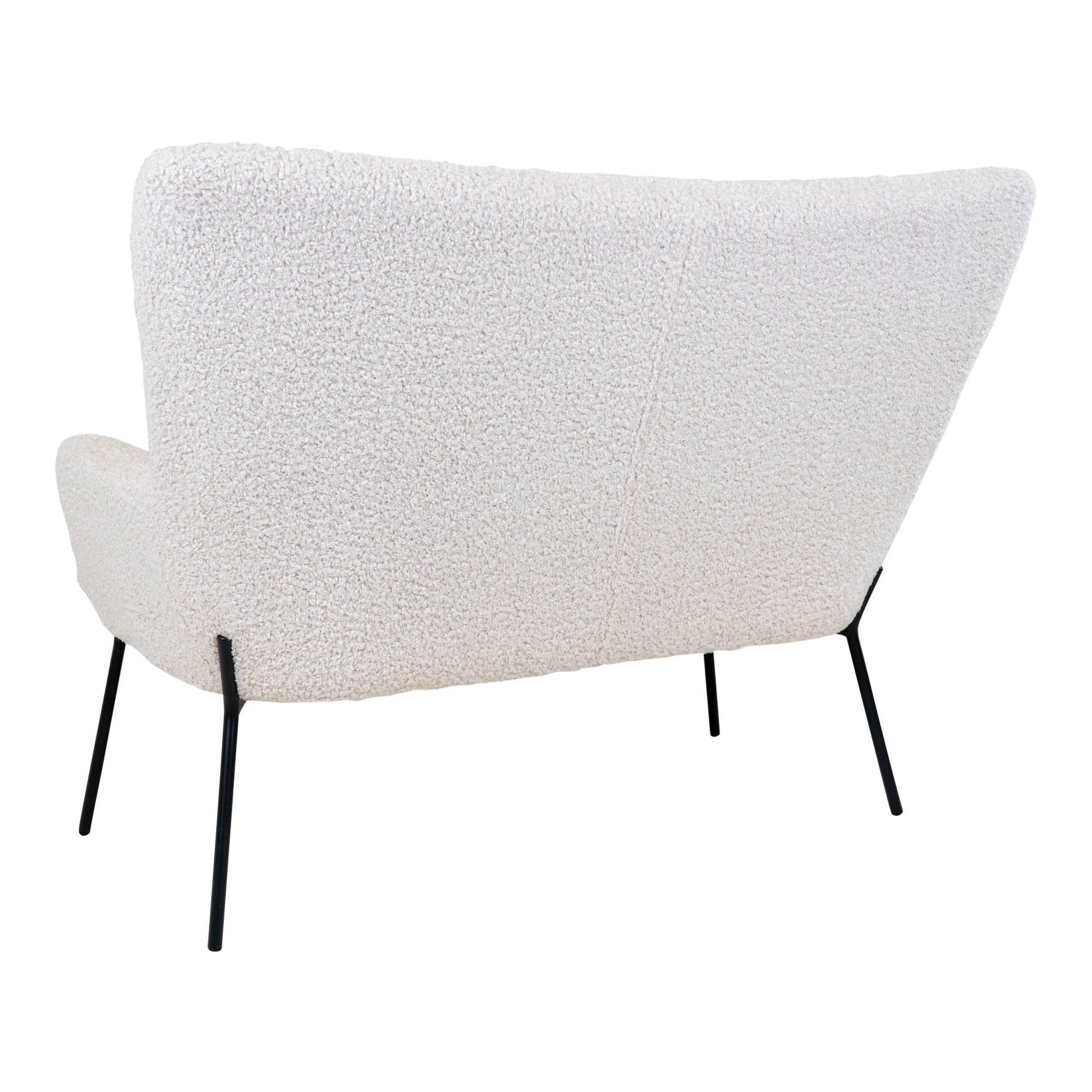 Glasgow Sofa - 2 Personers Sofa I Kunstig Lammeskind, Hvid Med Sorte Ben, Hn1090 ⎮ 5713917007677 ⎮ 1301176 