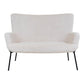 Glasgow Sofa - 2 Personers Sofa I Kunstig Lammeskind, Hvid Med Sorte Ben, Hn1090 ⎮ 5713917007677 ⎮ 1301176 