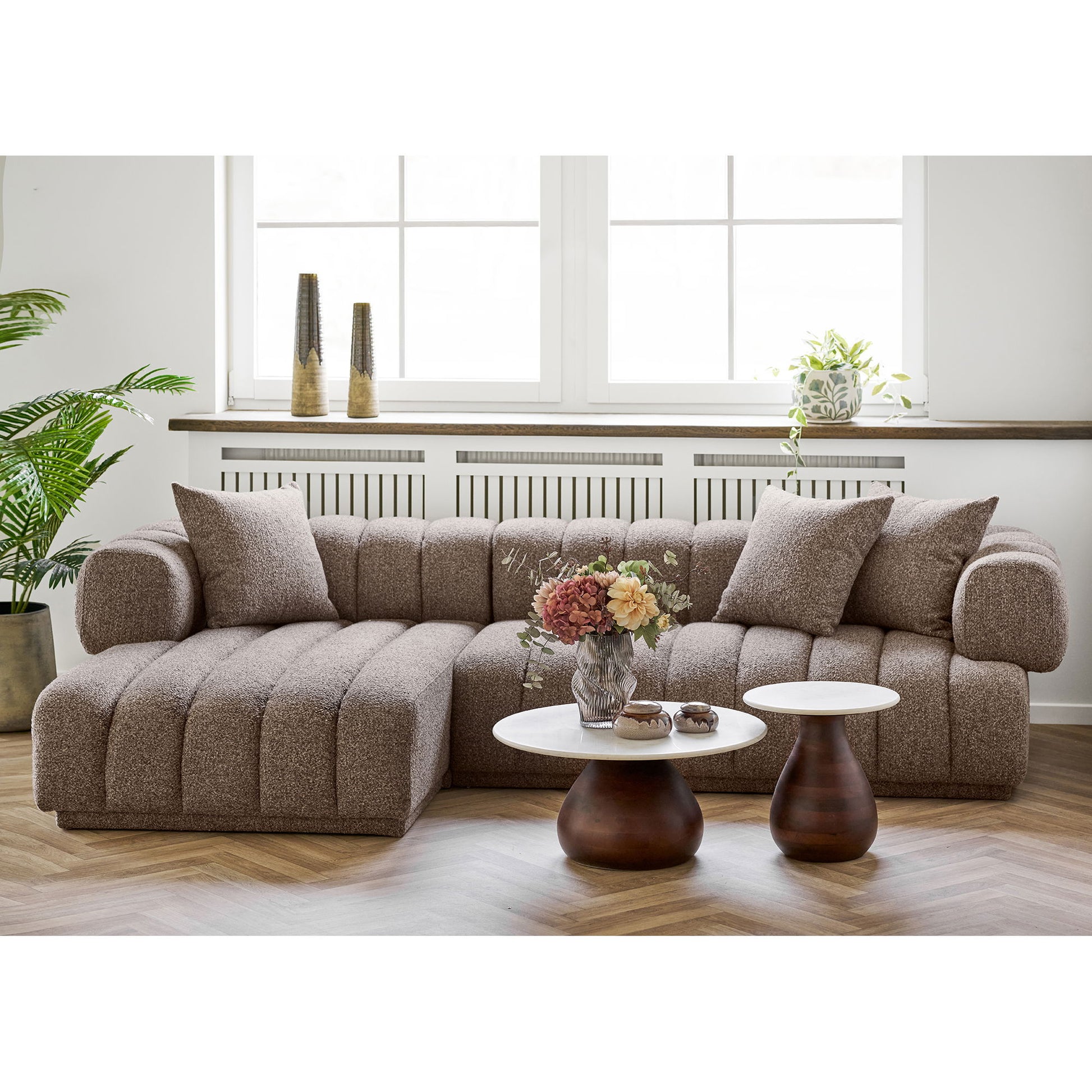 Aurora Loungesofa - Loungesofa Med 3 Puder, Venstrevendt, Brun Hn1296 ⎮ 5713917039692 ⎮ 1301358 