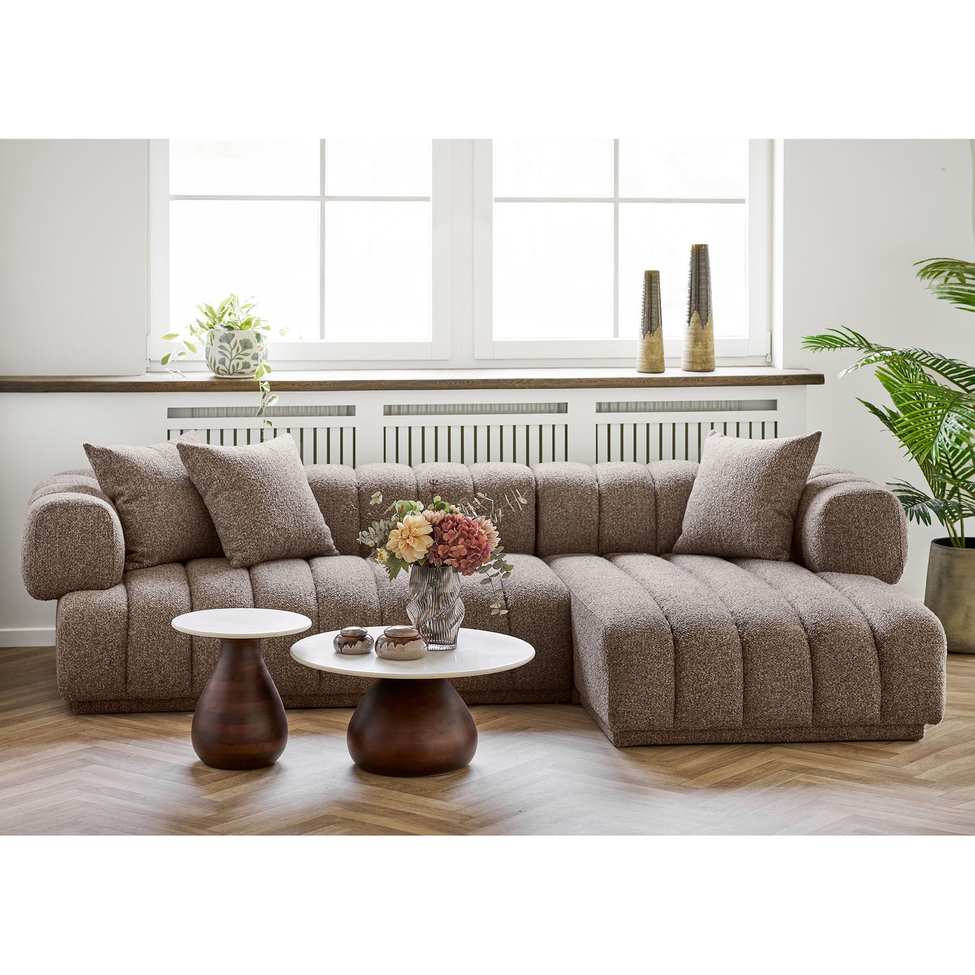 Aurora Loungesofa - Loungesofa Med 3 Puder, Højrevendt, Brun Hn1296 ⎮ 5713917039715 ⎮ 1301359 