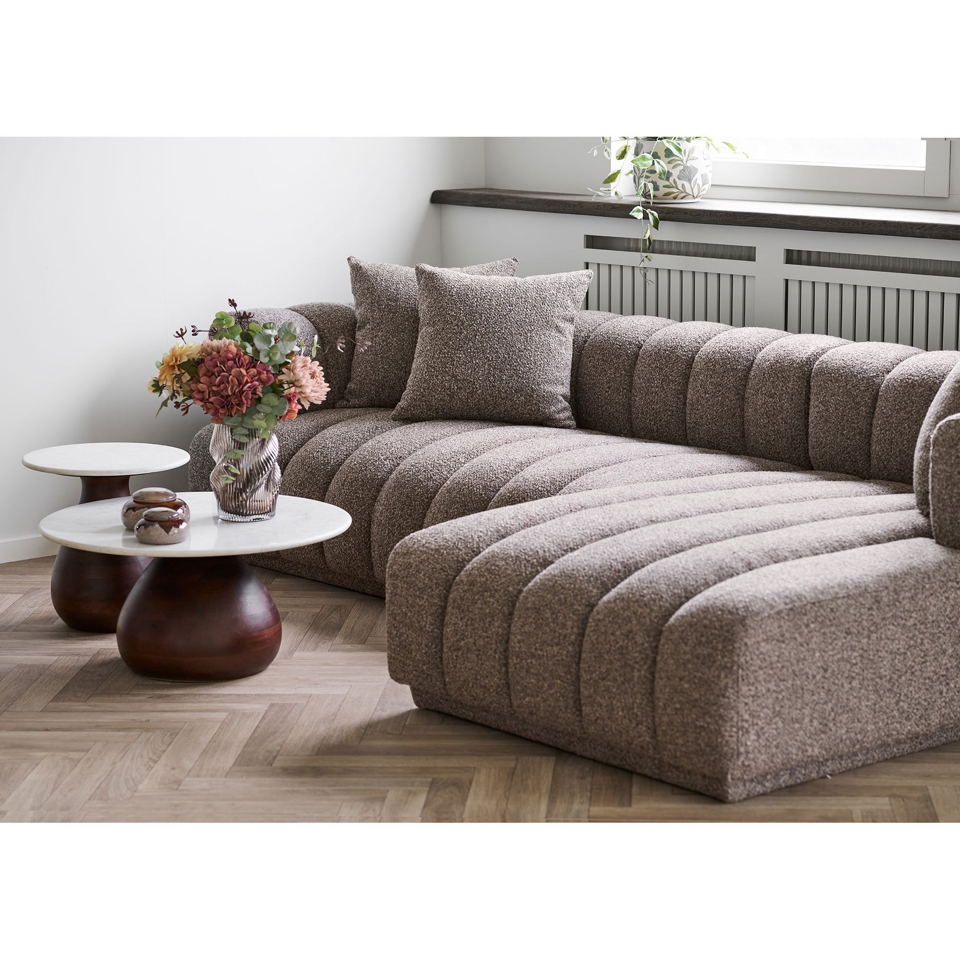Aurora Loungesofa - Loungesofa Med 3 Puder, Højrevendt, Brun Hn1296 ⎮ 5713917039715 ⎮ 1301359 