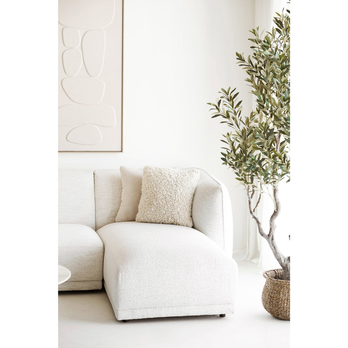 Noor Loungesofa - Loungesofa Med 2 Puder, Højrevendt, Off-White, Hn1401 ⎮ 5713917044009 ⎮ 1301375 