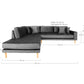 Lido Hjørnesofa Åben Ende - Hjørnesofa Åben Ende, Venstrevendt I Mørkegrå Velour Med Fire Puder Og Natur Træben Hn1013 ⎮ 5713917023646 ⎮ 1301419 