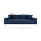 Lido 3 Personers Sofa - 3 Personers Sofa, Mørkeblå Velour Med To Puder Og Natur Træben, Hn1005 ⎮ 5713917010103 ⎮ 1301443 