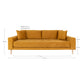 Lido 3 Personers Sofa - 3 Personers Sofa, Sennepsgul Velour Med To Puder Og Natur Træben Hn1004 ⎮ 5713917010110 ⎮ 1301444 