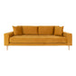 Lido 3 Personers Sofa - 3 Personers Sofa, Sennepsgul Velour Med To Puder Og Natur Træben Hn1004 ⎮ 5713917010110 ⎮ 1301444 