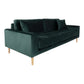 Lido 3 Personers Sofa - 3 Personers Sofa, Mørkegrøn Velour Med To Puder Og Natur Træben, Hn1006 ⎮ 5713917010127 ⎮ 1301445 