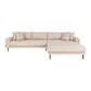 Lido Lounge Sofa - Lounge Sofa, Højrevendt I Beige Med Fire Puder Og Sorte Stål Ben, Hn1025 ⎮ 5713917019250 ⎮ 1301490 
