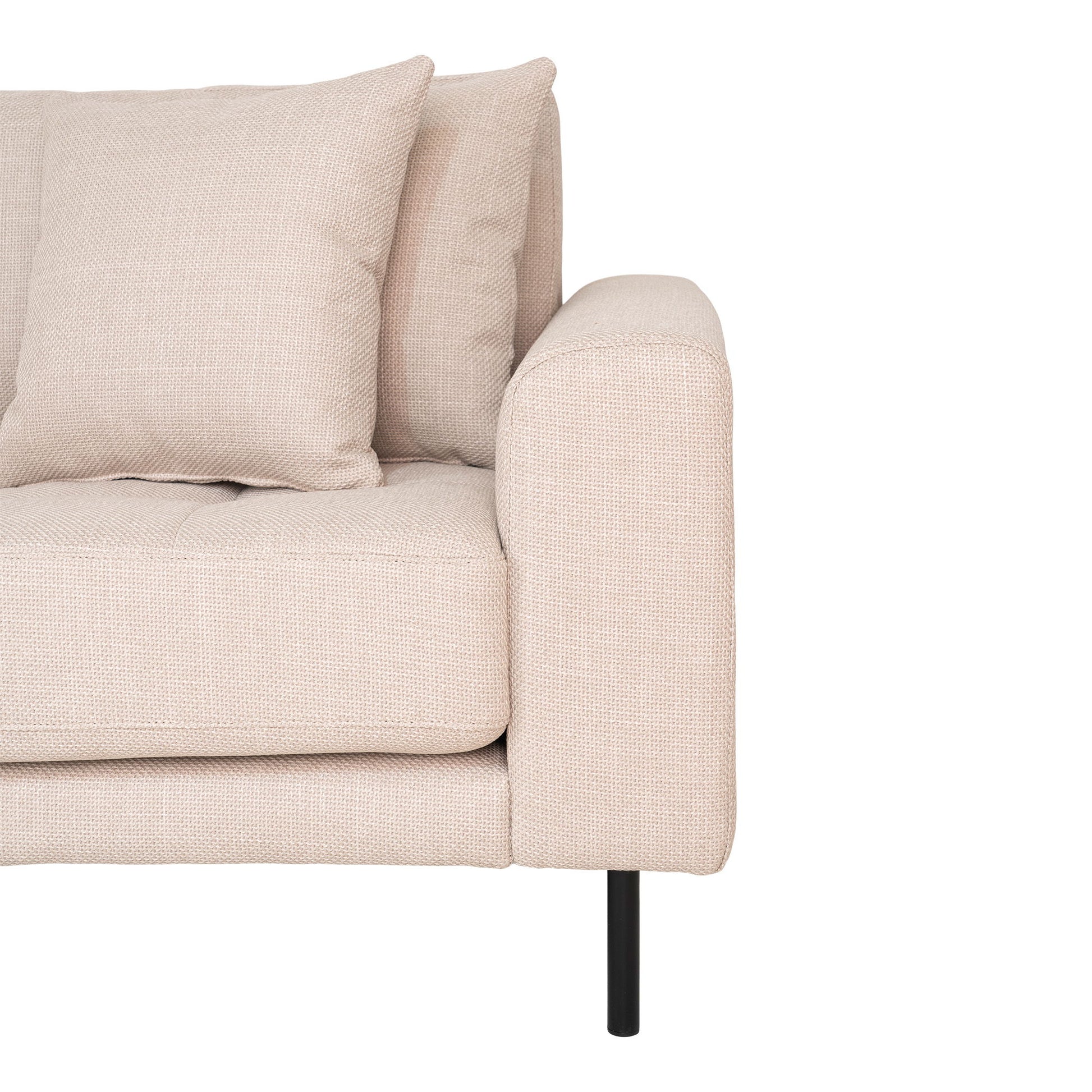 Lido Lounge Sofa - Lounge Sofa, Venstrevendt I Beige Med Fire Puder Og Sorte Stål Ben, Hn1025 ⎮ 5713917018819 ⎮ 1301495 