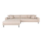 Lido Lounge Sofa - Lounge Sofa, Venstrevendt I Beige Med Fire Puder Og Sorte Stål Ben, Hn1025 ⎮ 5713917018819 ⎮ 1301495 