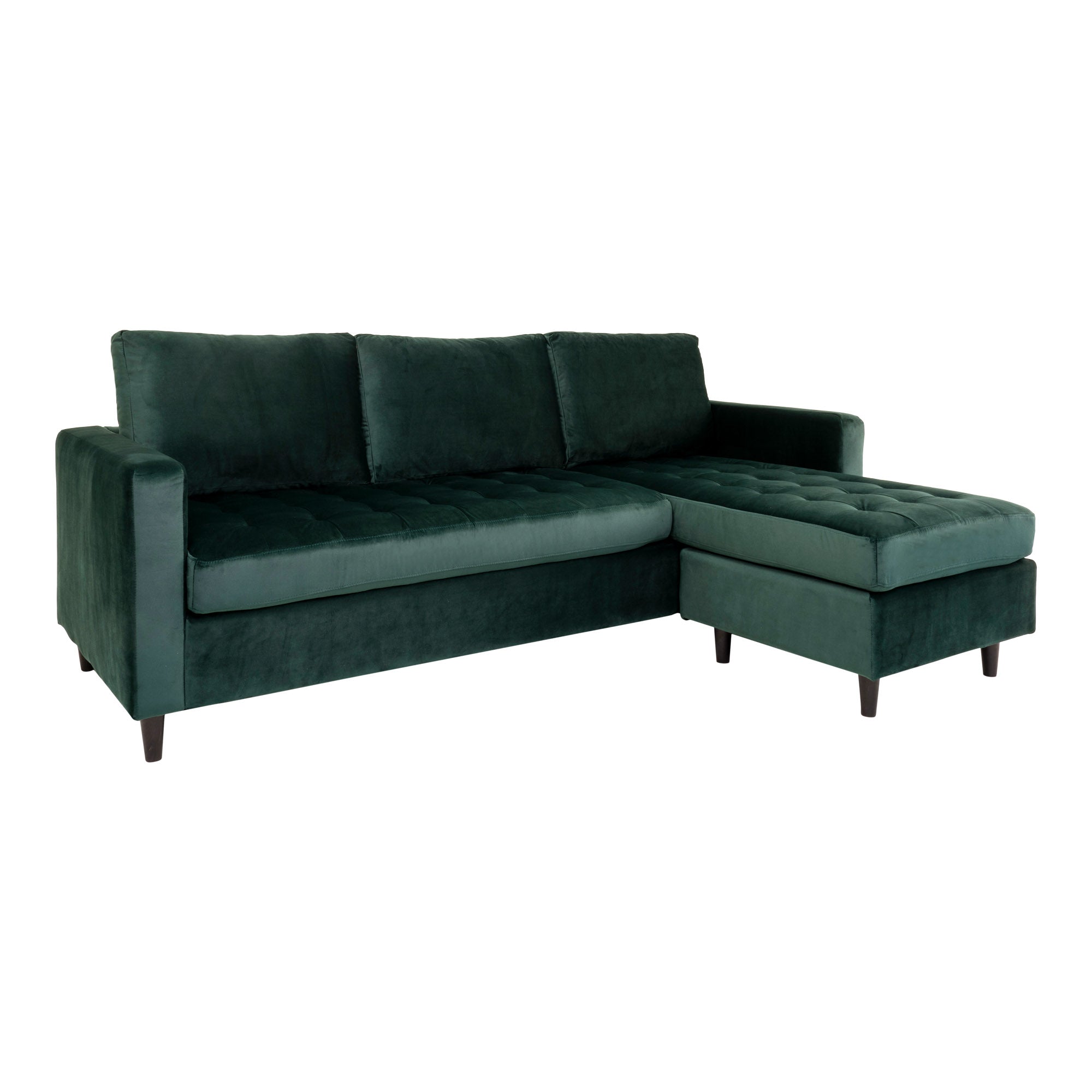 Firenze Sofa - Sofa I Velour, Mørkegrøn Med Sorte Træben, Hn1006 ⎮ 5713917008308 ⎮ 1301506 